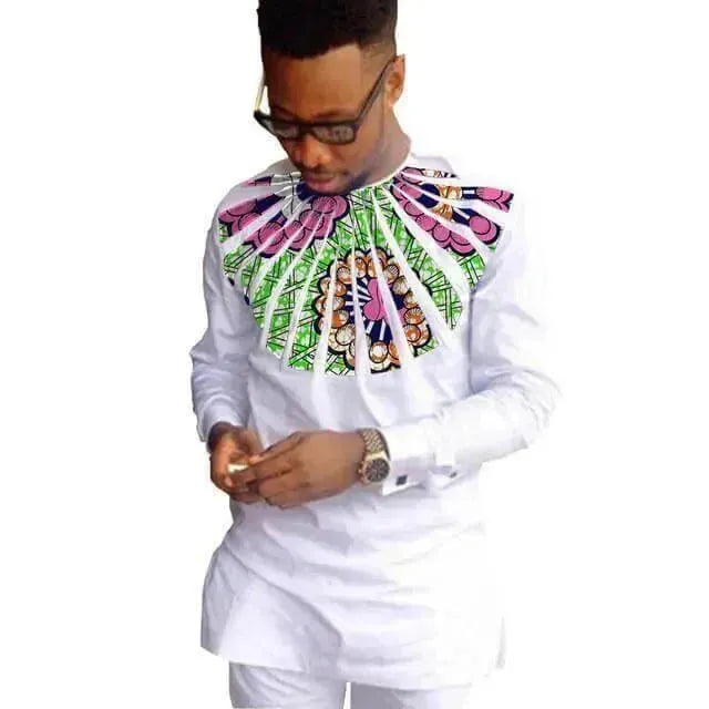 Stylish African Print Shirts for Men - Premium Cotton Dashiki Tops - Perfect for Casual Wear, Cultural Events & Festivals