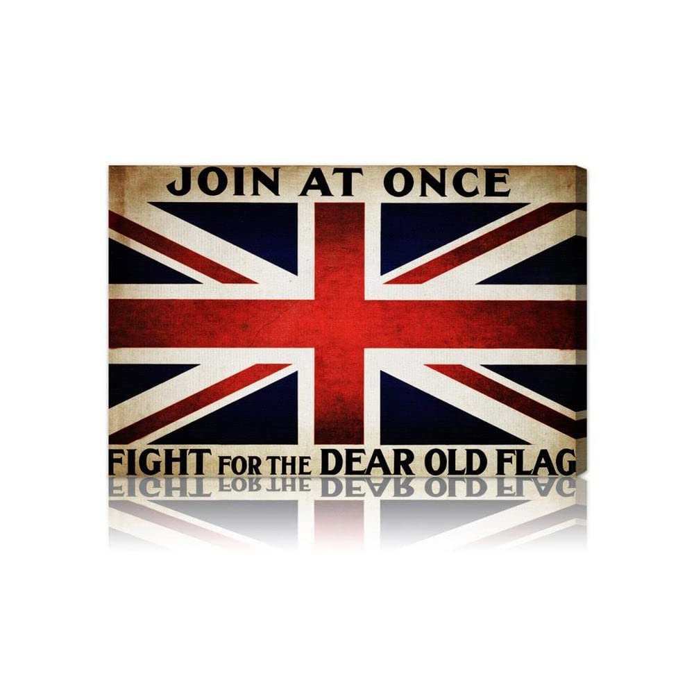Oliver Gal 'Dear Old Flag' Vintage Patriotic Wall Art - 36x24 Inch Blue & Red Canvas Print for Living Room, Office, or Home Decor