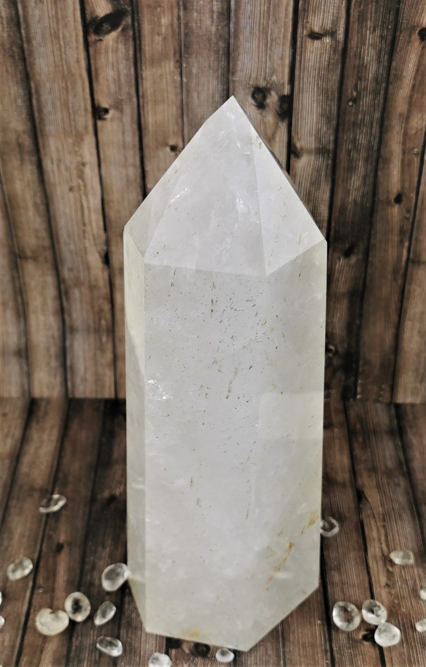 26cm Clear Quartz Crystal Tower - Natural Healing Stone for Meditation, Reiki, Feng Shui & Home Decor | Perfect for Spiritual Growth & Positive Energy