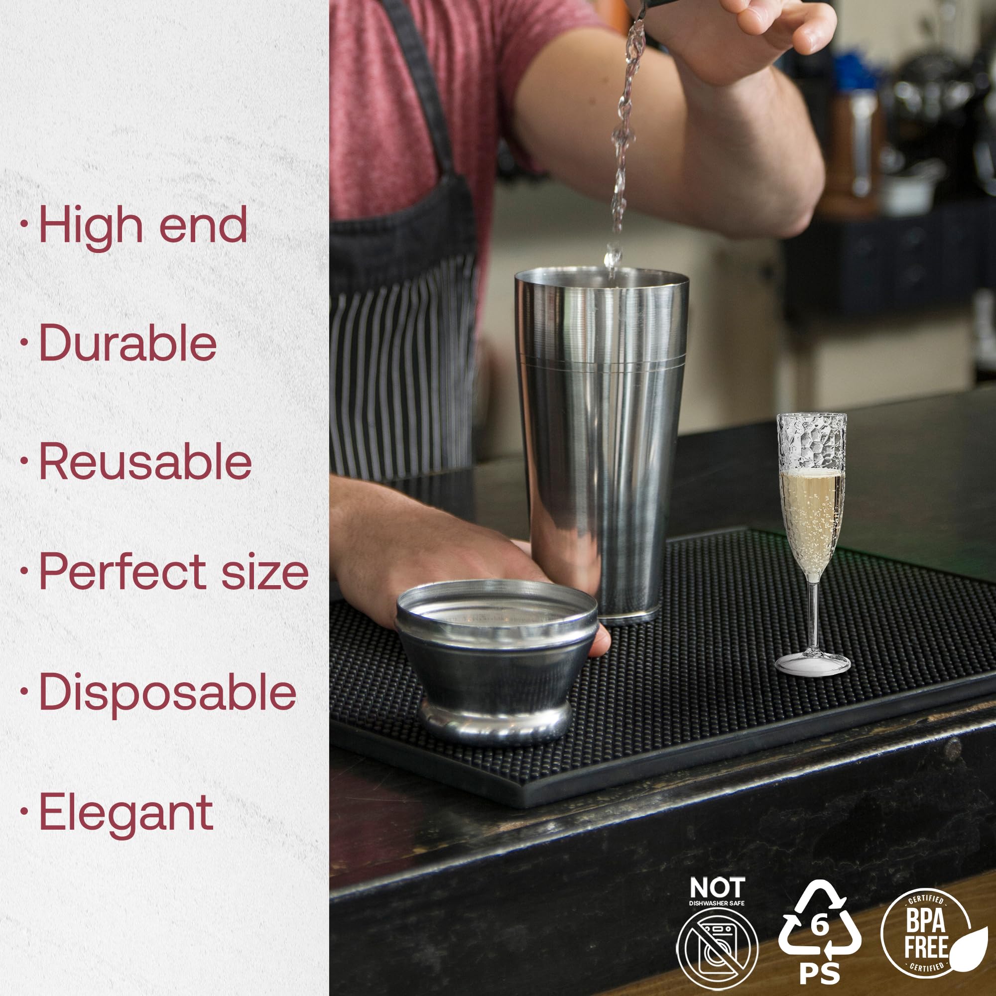 Smarty Had A Party 8 oz Clear Crystal Cut Plastic Champagne Flutes - 48 Pack Unbreakable Disposable Drinkware for Weddings, Parties & Special Events | Perfect for Toasting, Celebrations & Elegant Gatherings