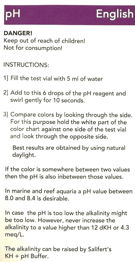 SALIFERT pH Profi Test Kit for Saltwater Aquariums - Accurate Marine Water Testing for Reef Tanks & Fish Tanks