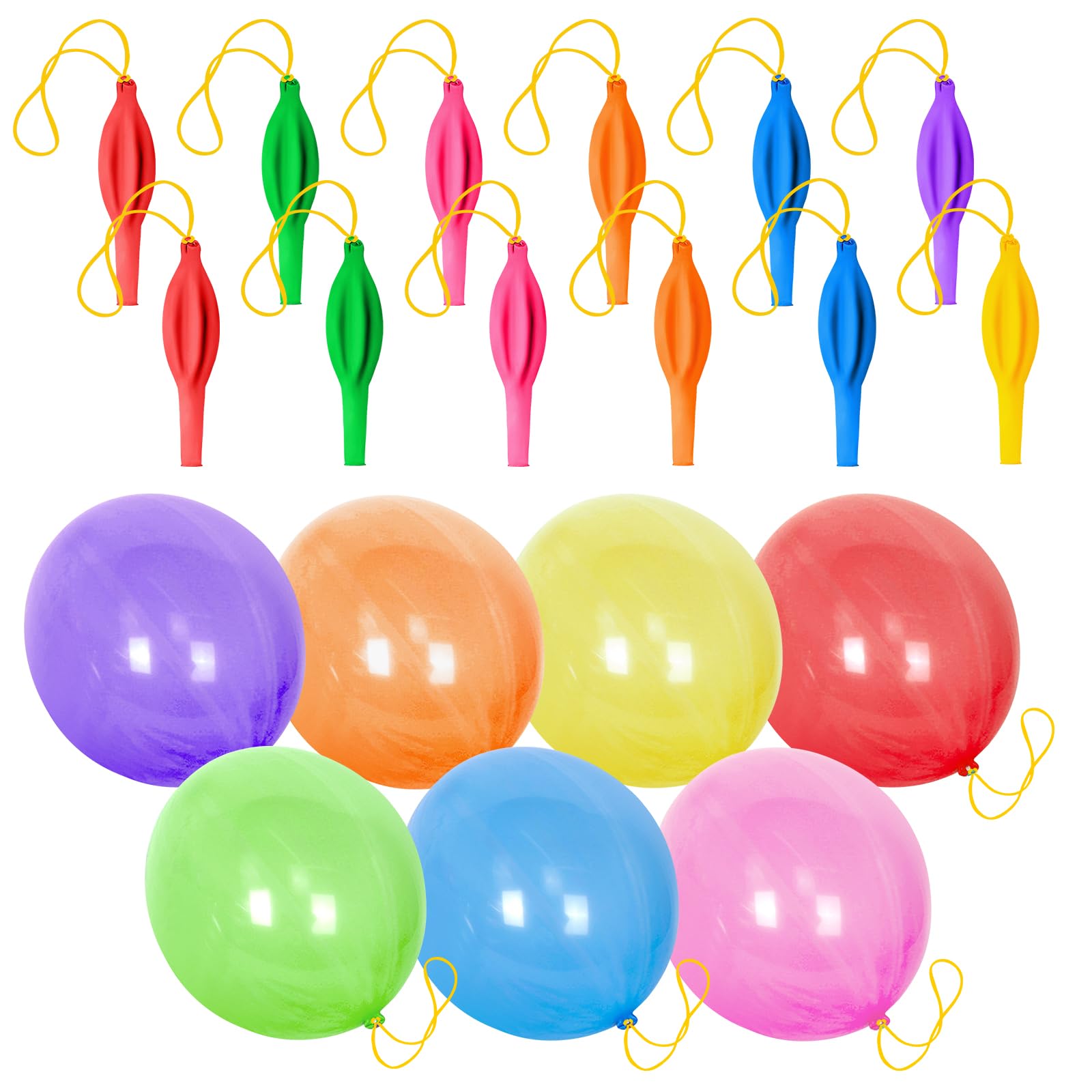 30Pcs Assorted Color Neon Punch Balloons for Kids - Fun Party Favors for Birthday, Wedding & Outdoor Events - Durable Punching Balloons for Stress Relief & Games