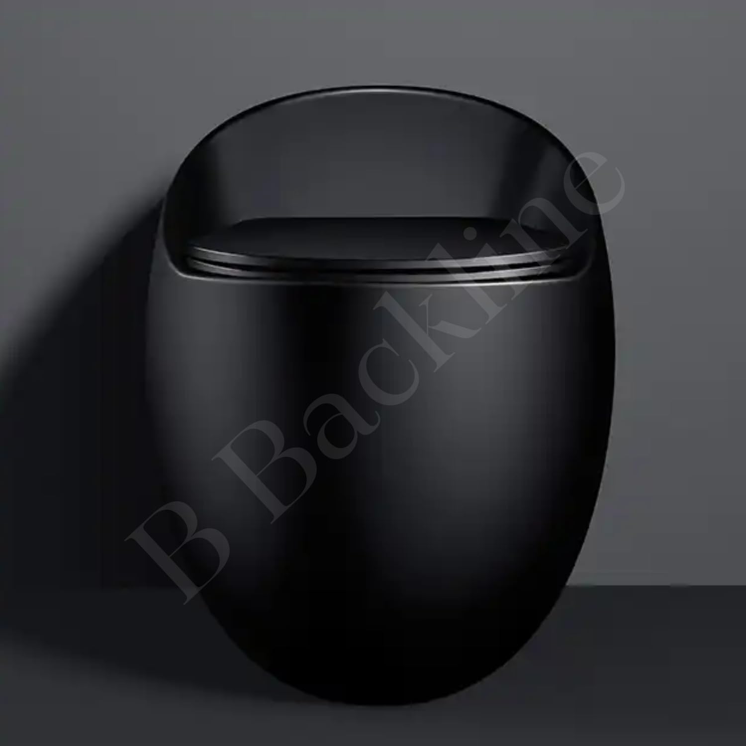 Premium B BACKLINE Ceramic Siphon One Piece Western Toilet with Soft Close Seat - Modern Bathroom Commode, Water Closet with S-Trap Floor Outlet (Black Glossy) - Ideal for Home, Hotel & Commercial Restrooms