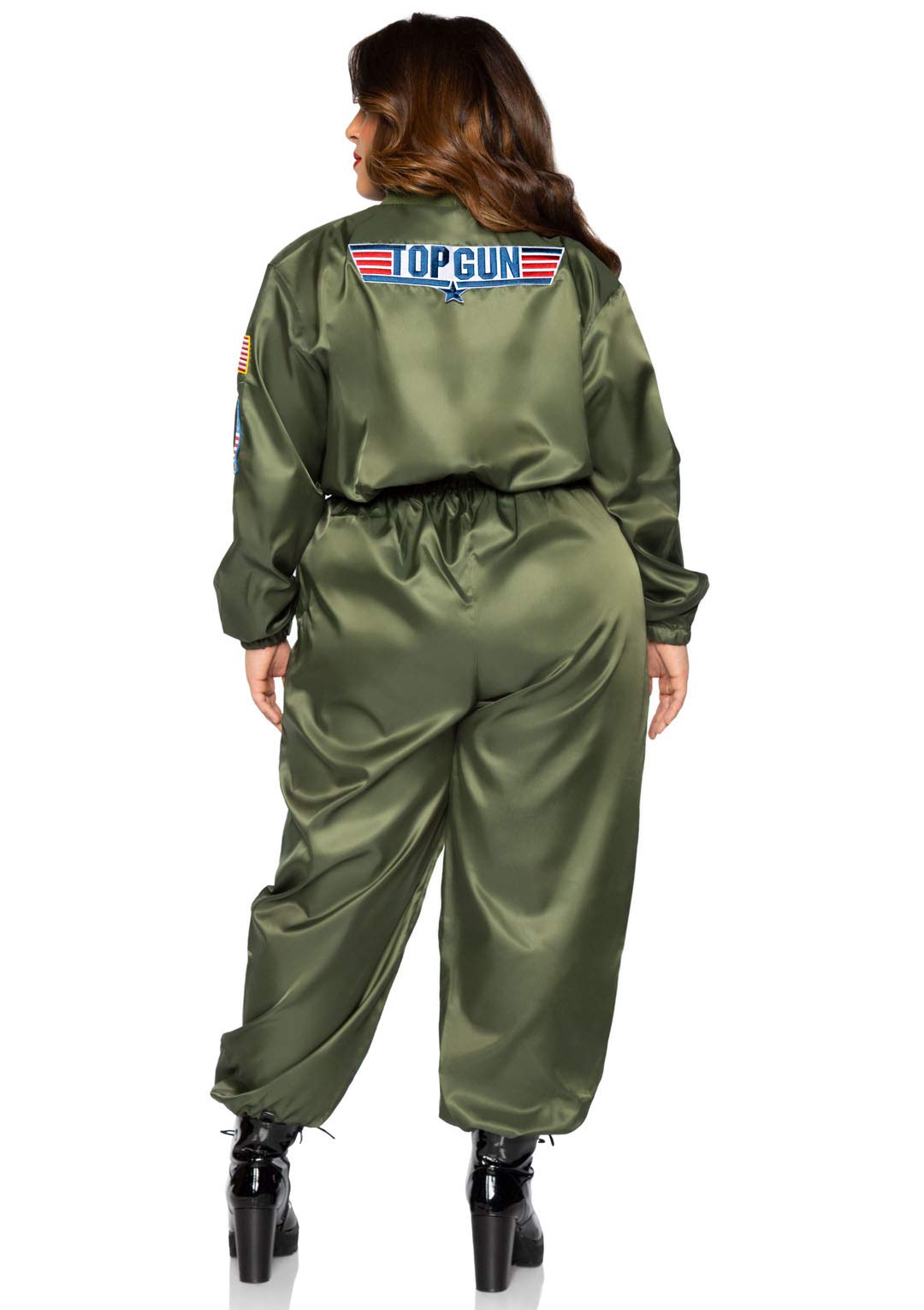 Leg Avenue Women's Top Gun Flight Suit Costume - Official Licensed Maverick Jumpsuit for Halloween, Cosplay & Movie Theme Parties