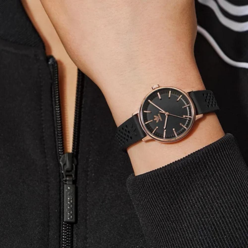 Adidas Originals Women's Watch with Black Dial & Rubber Strap - Model AOSY23026 | Stylish Sports Watch for Running, Gym & Everyday Wear