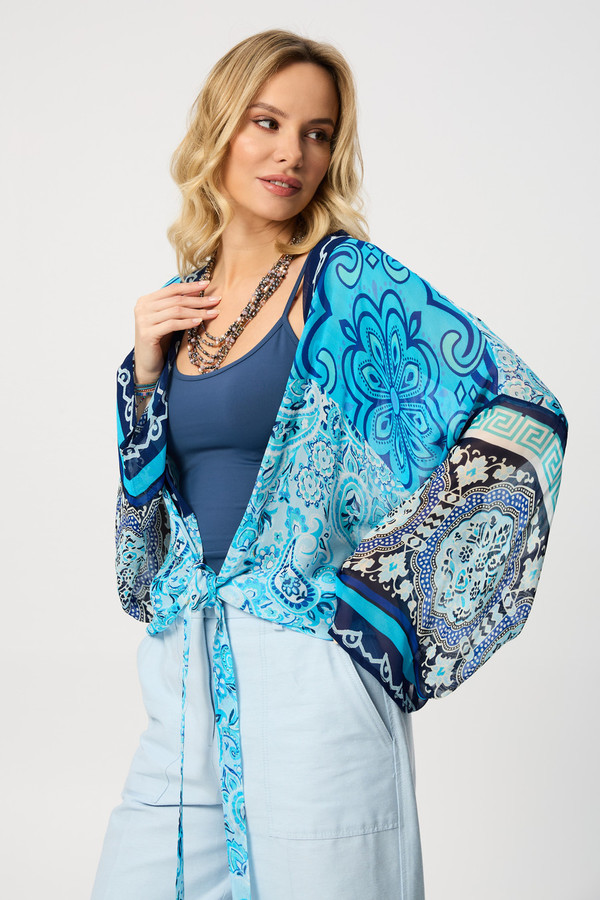 Flare Sleeve Tie Front Kimono - Lightweight Boho Cover Up for Women | Beachwear, Summer Dresses & Lounge Outfits