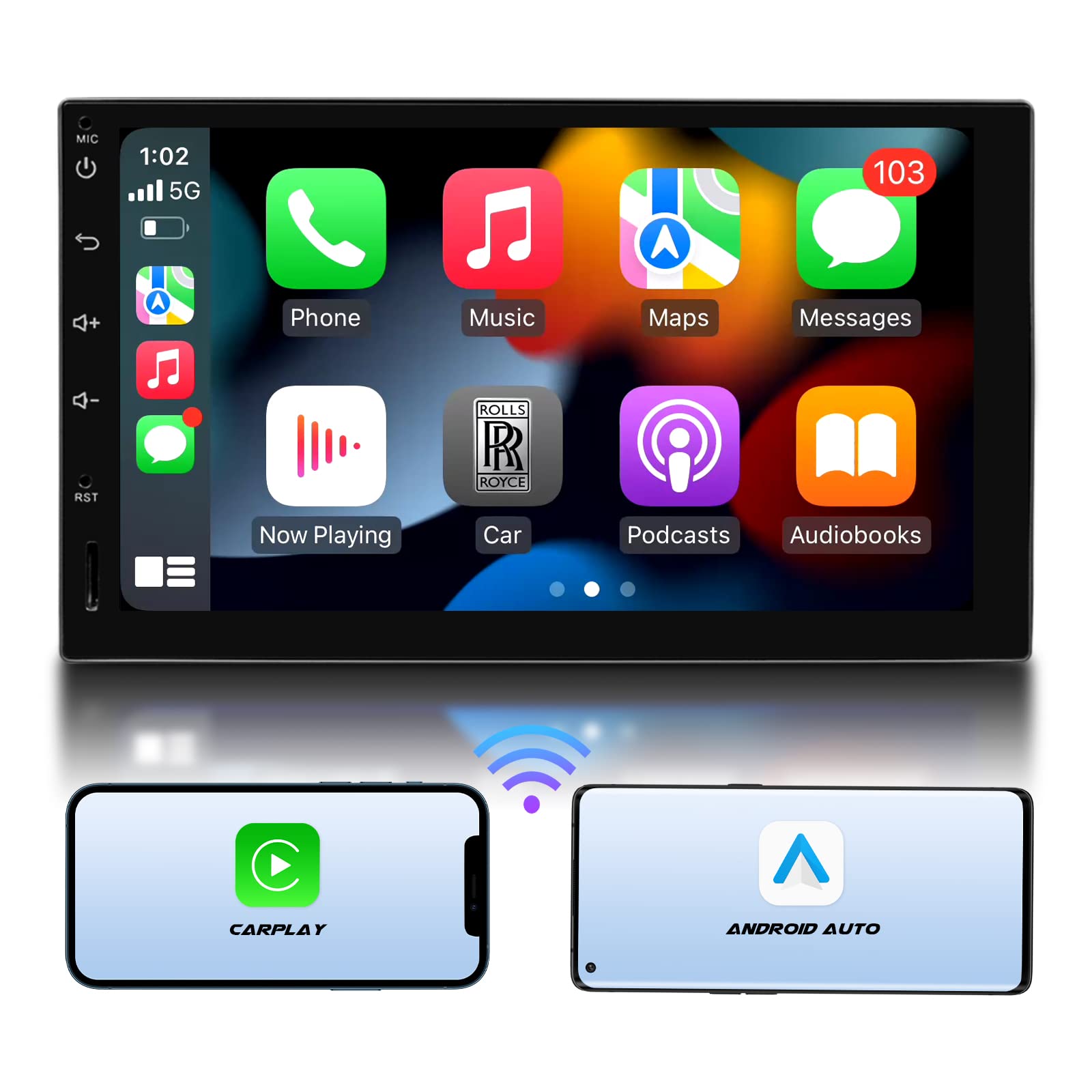 Eonon Android 11 Car Stereo with Apple CarPlay & Android Auto - 7 Inch Double Din Car Radio with Built-in DSP, IPS Touchscreen Display, Bluetooth 5.0, Custom UI - Perfect for Toyota, Honda, Ford & More (Model R04) - Upgrade Your Driving Experience with Seamless Connectivity & HD Audio