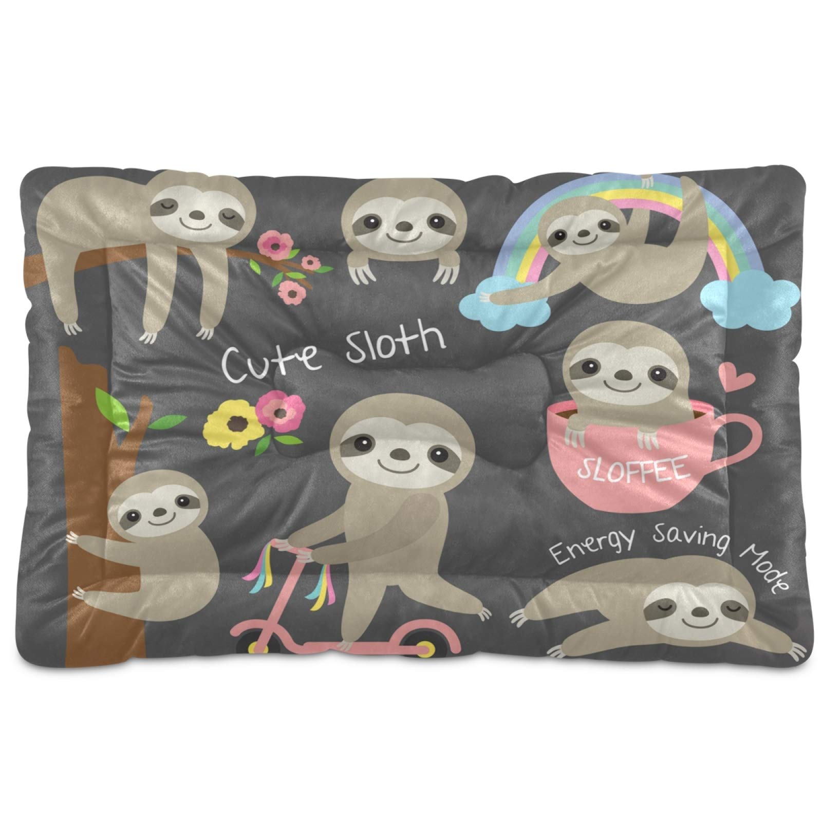 Soft Sloth Dog Bed for Small & Medium Dogs - Ultra Comfortable Rectangle Pet Bed with Calming Design, 24x18 Inch - Perfect for Puppies, Cats & Pets in Living Room or Bedroom