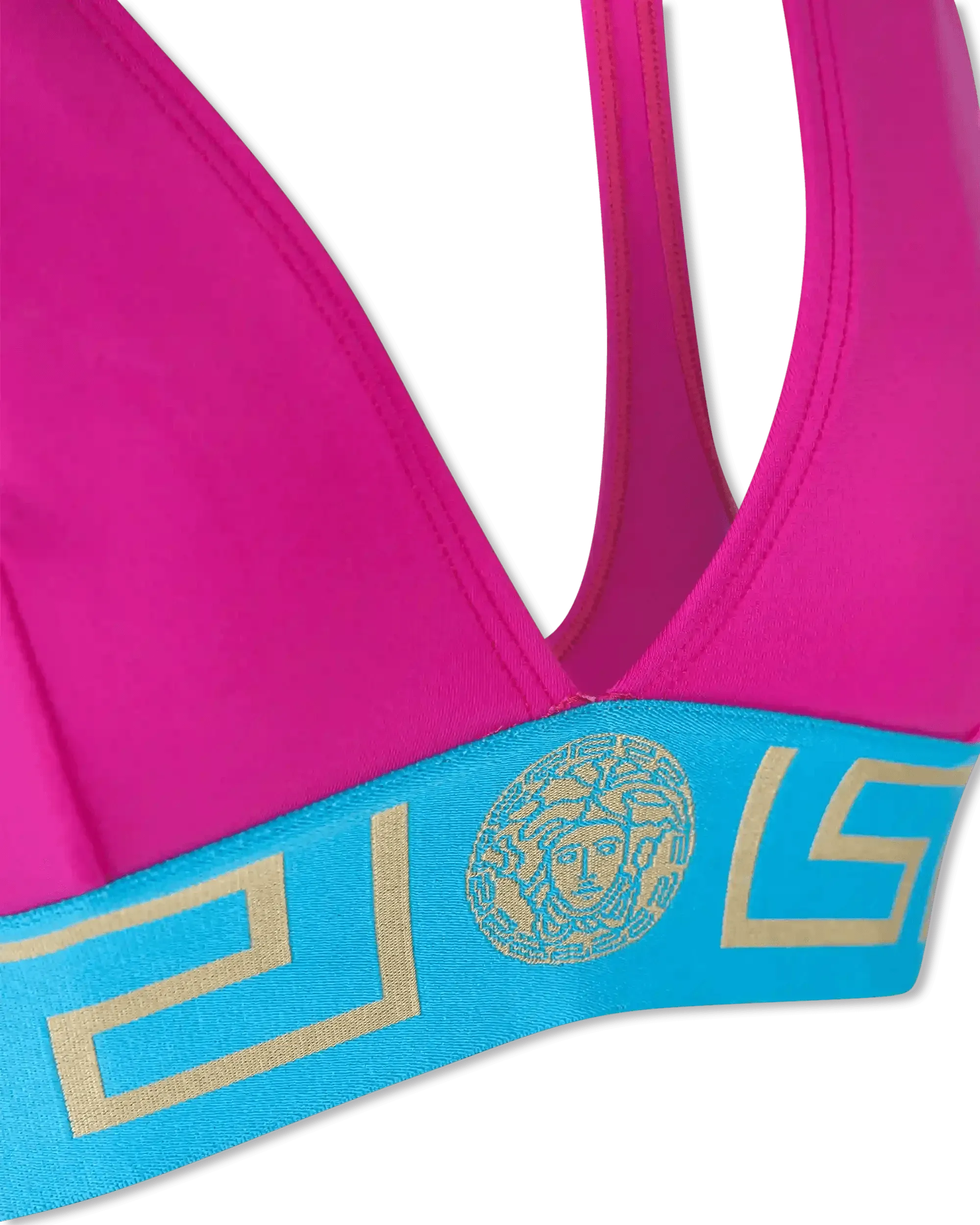 Greek Key V Neck Bikini Top - Women's Stylish Swimwear for Beach & Pool - Perfect for Summer Vacations, Resort Getaways, and Tropical Holidays