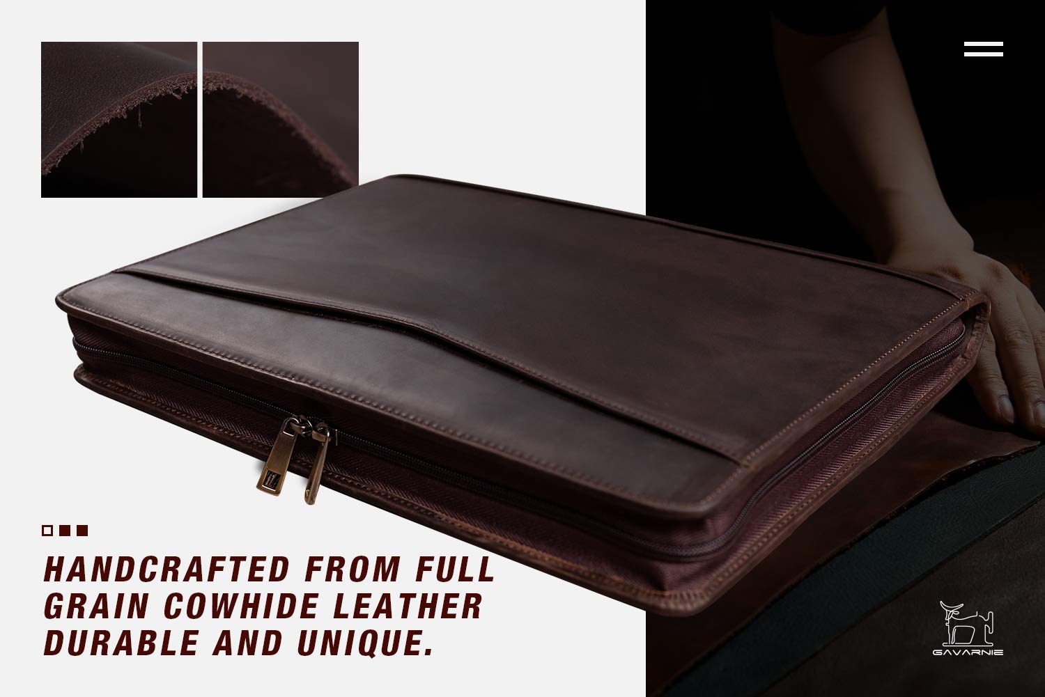 Personalized Leather Portfolio Padfolio for Men - Custom Engraved Gifts for Dad, Husband & Son - Dark Brown Leather Briefcase for Business Professionals - Perfect for Father's Day, Birthday & Office Use