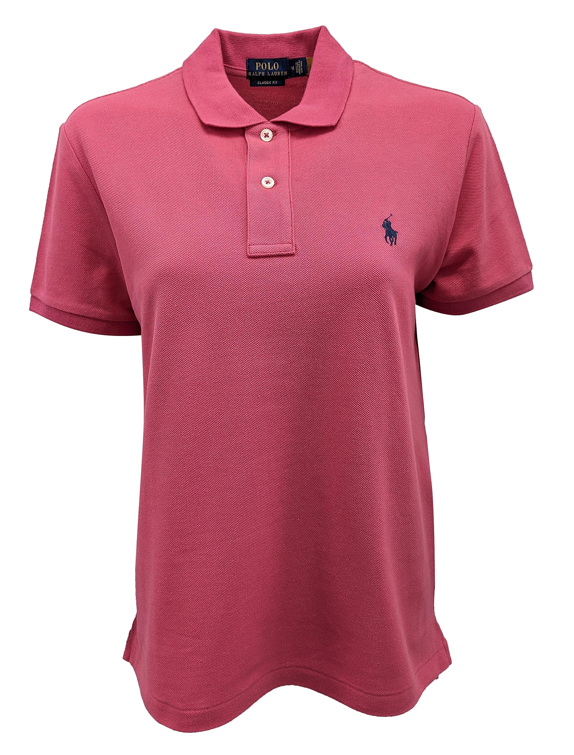 POLO RALPH LAUREN Women's Classic Fit Mesh Polo Shirt - Breathable Cotton, Slim Design (Small, Dark Pink) | Perfect for Golf, Tennis & Casual Summer Outfits