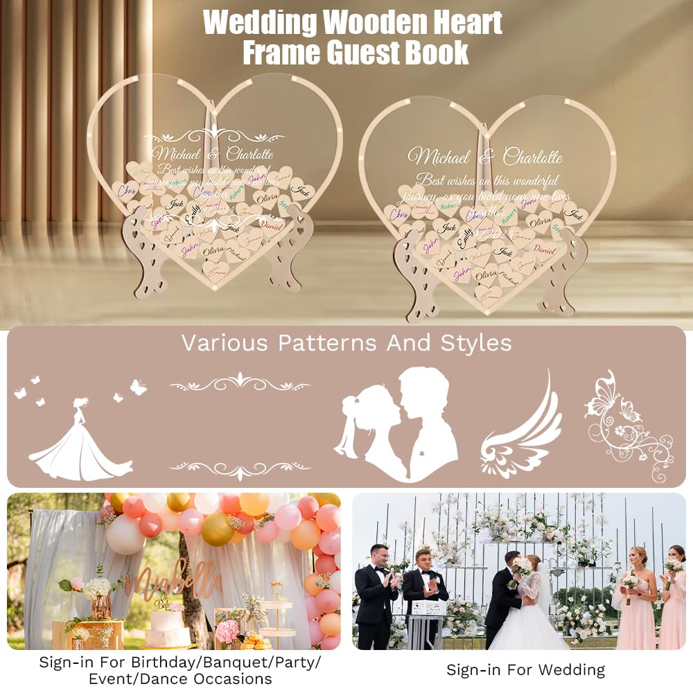Personalized Wedding Guest Book Alternative - Elegant Keepsake for Weddings, Birthdays, Bar/Bat Mitzvahs, Anniversaries, Graduations & Baby Showers - Perfect Wedding Decor & Memorable Event Guest Book for Cherished Moments