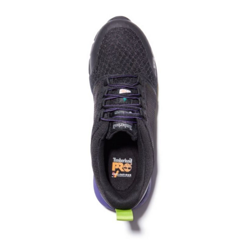Timberland PRO Radius Women's Athletic Composite Toe Work Shoes - Lightweight Safety Shoes for Women, Non-Slip Work Boots with Steel Toe Protection (Black/Purple) - Perfect for Construction, Warehouse & Industrial Work