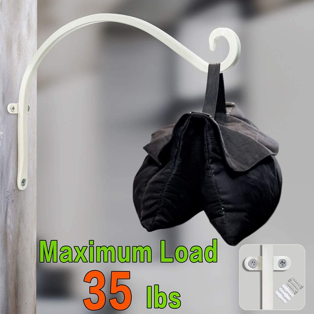 12-Inch White Rust-Resistant Plant Hanger Hooks for Wall - Indoor/Outdoor Hanging Flower Basket Brackets - Perfect for Balcony, Garden, Patio & Home Decor