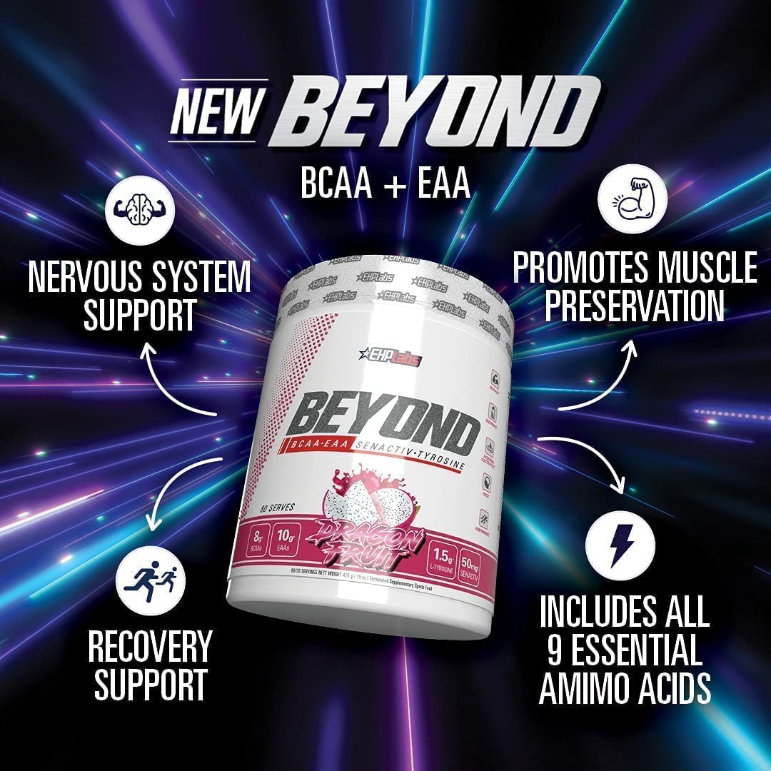 EHP Labs Beyond BCAA EAA 560g - Premium Amino Acid Supplement for Muscle Recovery & Endurance | Ideal for Workout, Fitness & Bodybuilding