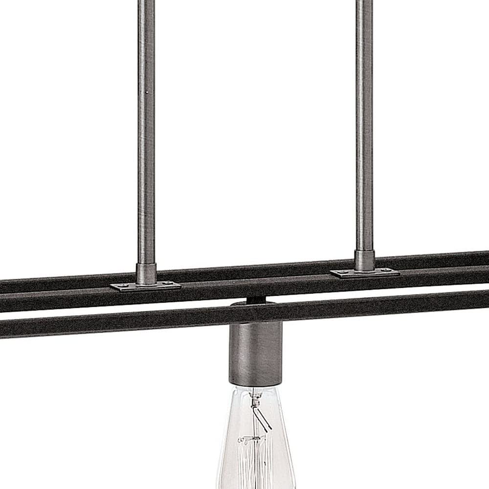 Modern Farmhouse 5-Light Chandelier with Aged Zinc Finish - Transitional Industrial Style Ceiling Light Fixture for Dining Room, Kitchen Island or Entryway - 81-BEL-3002245