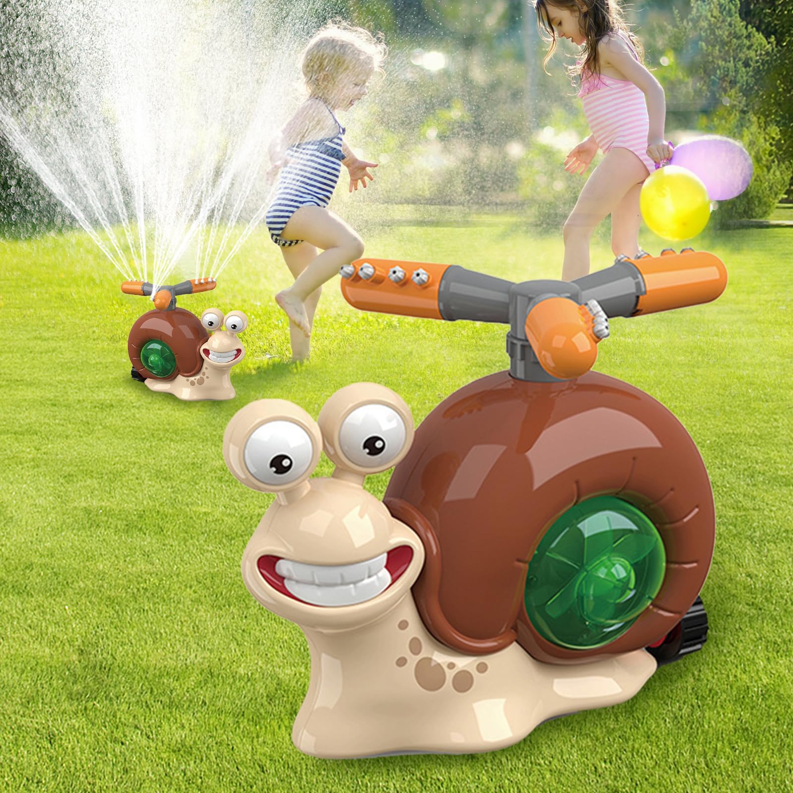 360° Rotating Snail Sprinkler for Kids - Fun Outdoor Water Play Toy with Garden Hose Attachment | Perfect for Backyard, Lawn, and Summer Activities