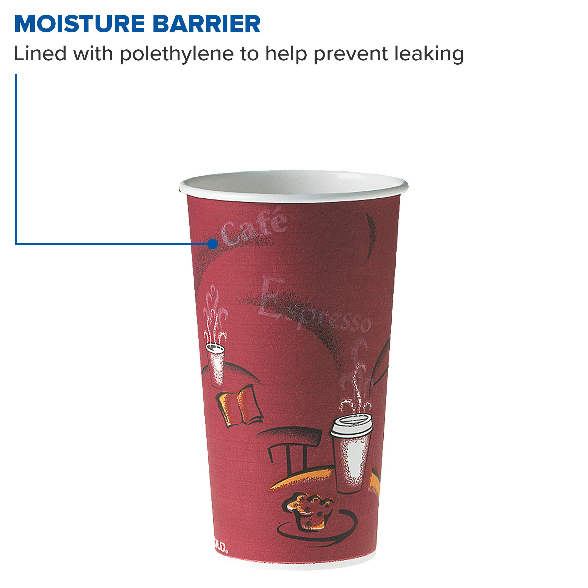 Solo 420SI-0041 20 oz Bistro SSP Paper Hot Cups - Case of 600 | Eco-Friendly Disposable Coffee Cups for Cafes, Restaurants & Office Break Rooms | Perfect for Hot Beverages Like Coffee, Tea & Hot Chocolate