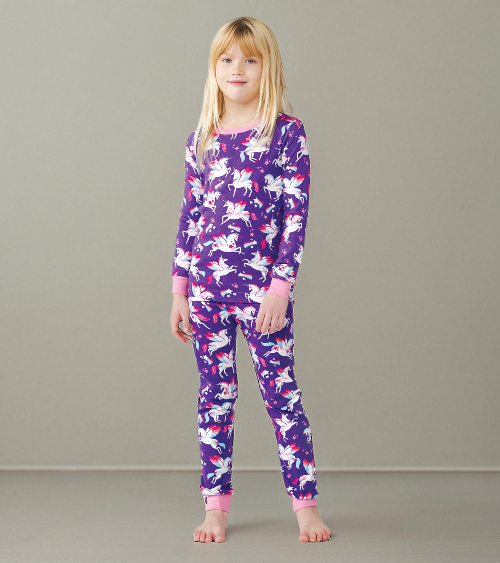 Hatley Girls Organic Cotton Long Sleeve Printed Pajama Set - Soft & Comfortable Sleepwear for Toddler & Kids - Perfect for Bedtime, Lounging & Family Pajama Parties