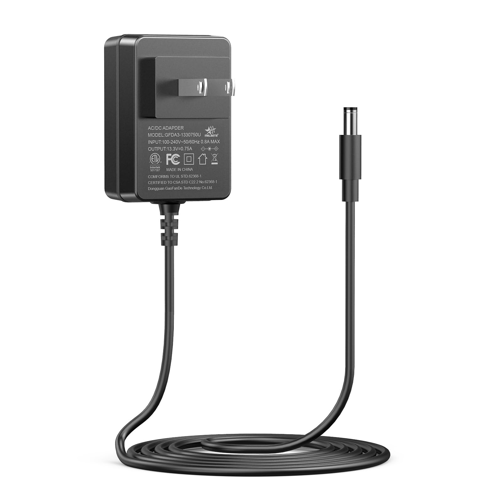 Melasta 13.3V Replacement Charger for Shark VACMOP VM200 VC200 VM200C UM200 UM205 VC205 VM20026 - 6.5Ft Cordless Vacuum Mop Charger (Black) - Perfect for Home Cleaning & Quick Recharging