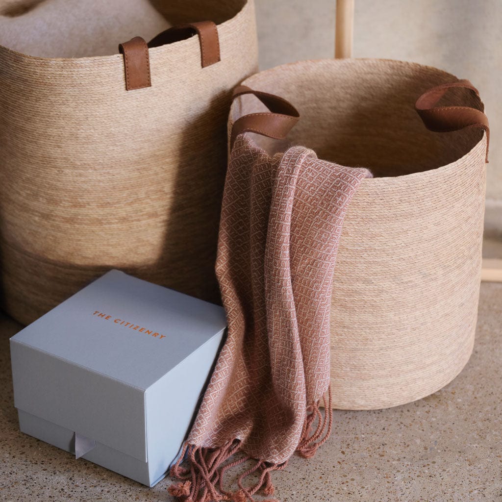 Premium Round Storage Baskets for Home Organization - Woven Cotton Decorative Bins for Bedroom, Bathroom, Nursery & Closet Storage - Mercado Collection