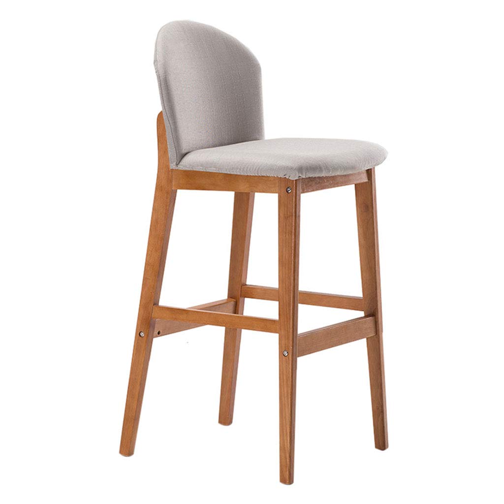 Mesurn Solid Wood Bar Stool - Comfortable & Durable High Chair with Backrest for Kitchen Counter, Home Bar, Restaurant, and Office Reception Desk - Heavy Duty Bar Height Stool for Lounge, Cafe, and Cash Register Areas
