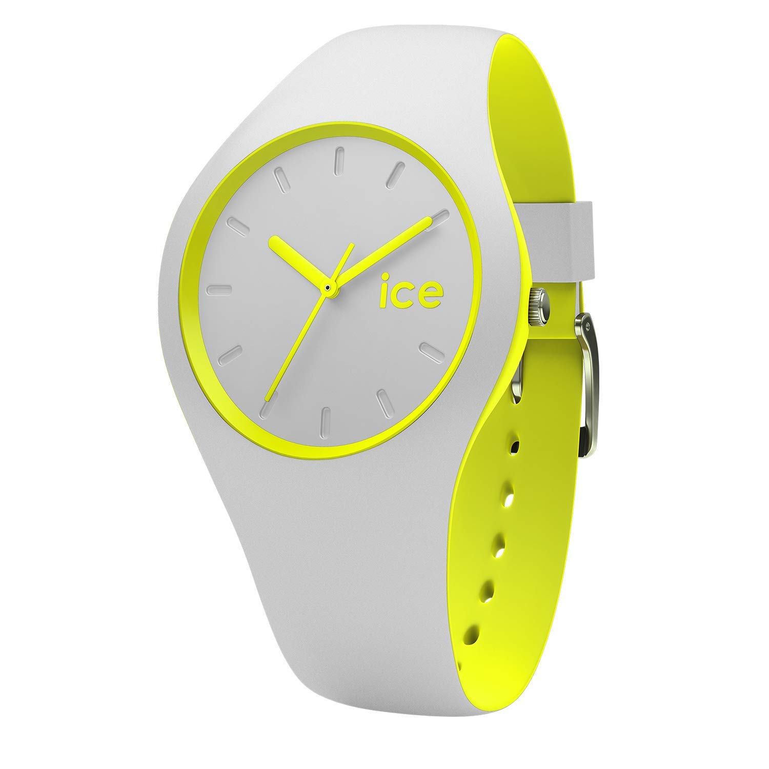 Ice-Watch ICE Duo Grey Yellow Silicone Strap Wristwatch - Stylish Unisex Watch for Men & Women - Perfect for Casual Wear, Sports & Everyday Use