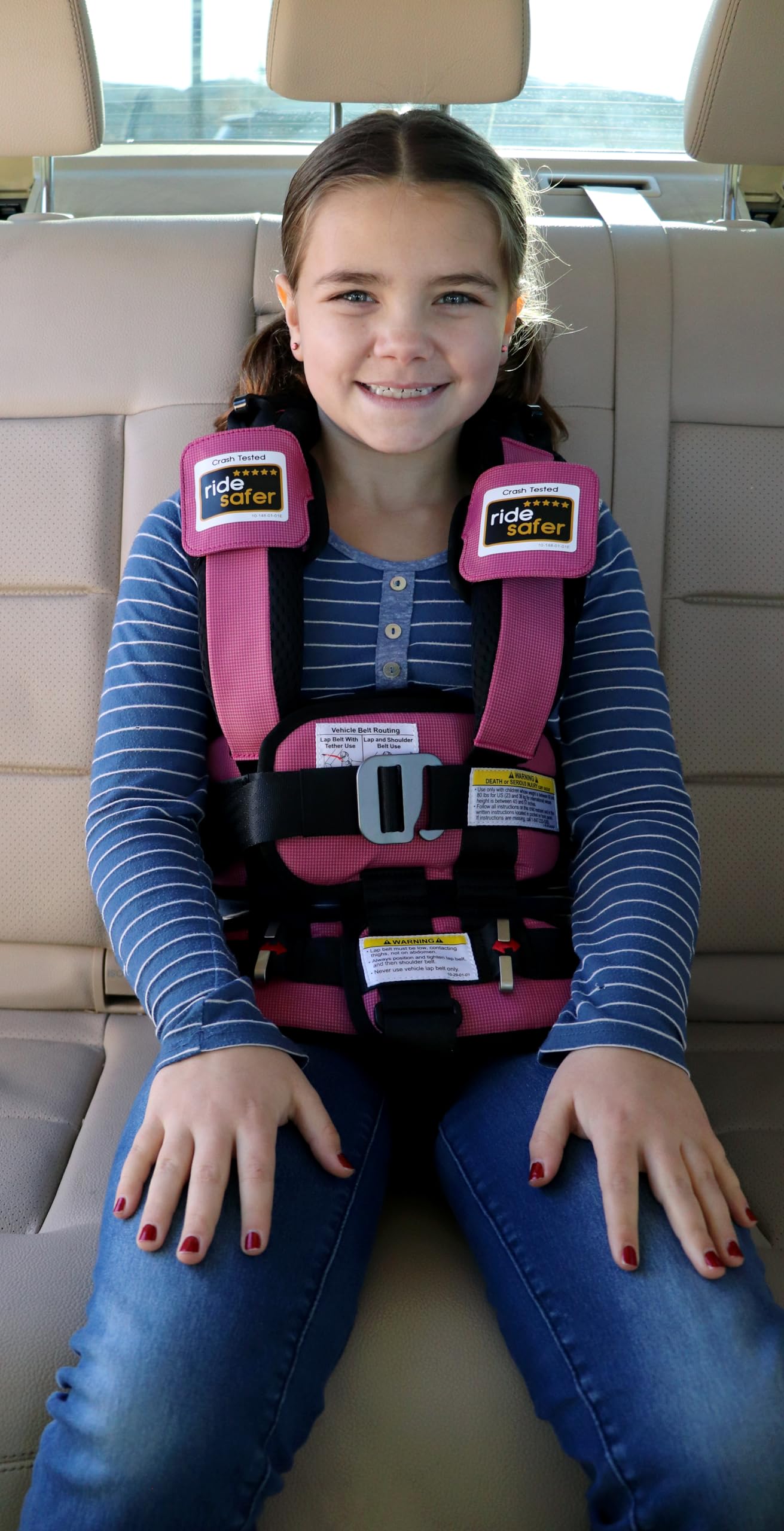 Lightweight Compact Portable Pink Car Seat for Babies & Toddlers - Safe Travel & Everyday Use - Ideal for Airplanes, Cars, and Strollers