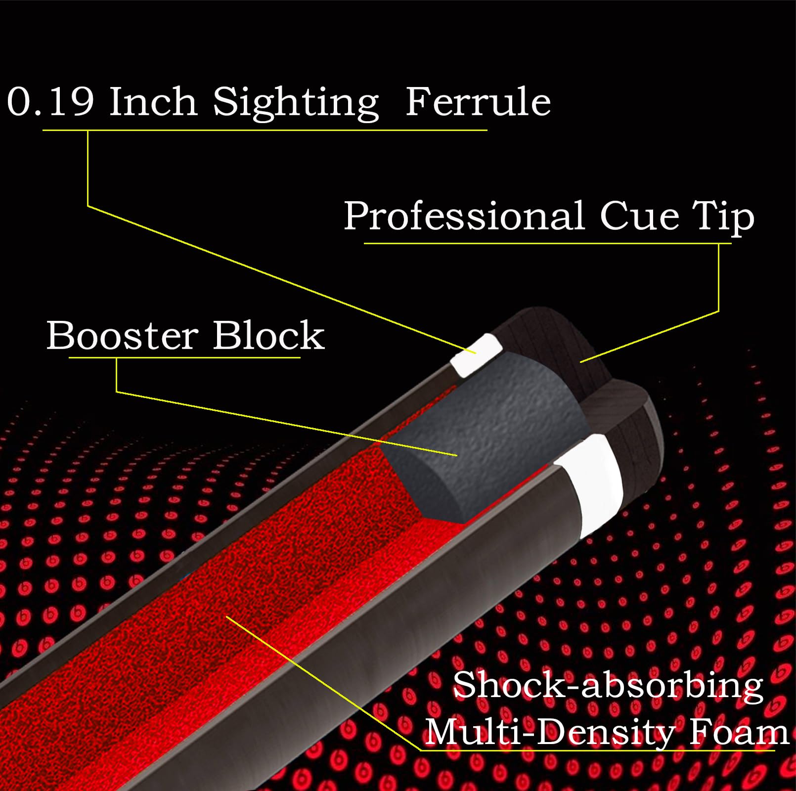 Premium Carbon Fiber Pool Cue - 11.8mm & 12.5mm Low Deflection Professional Billiard Stick with Protective Case | Perfect for Tournament Play & Home Game Rooms