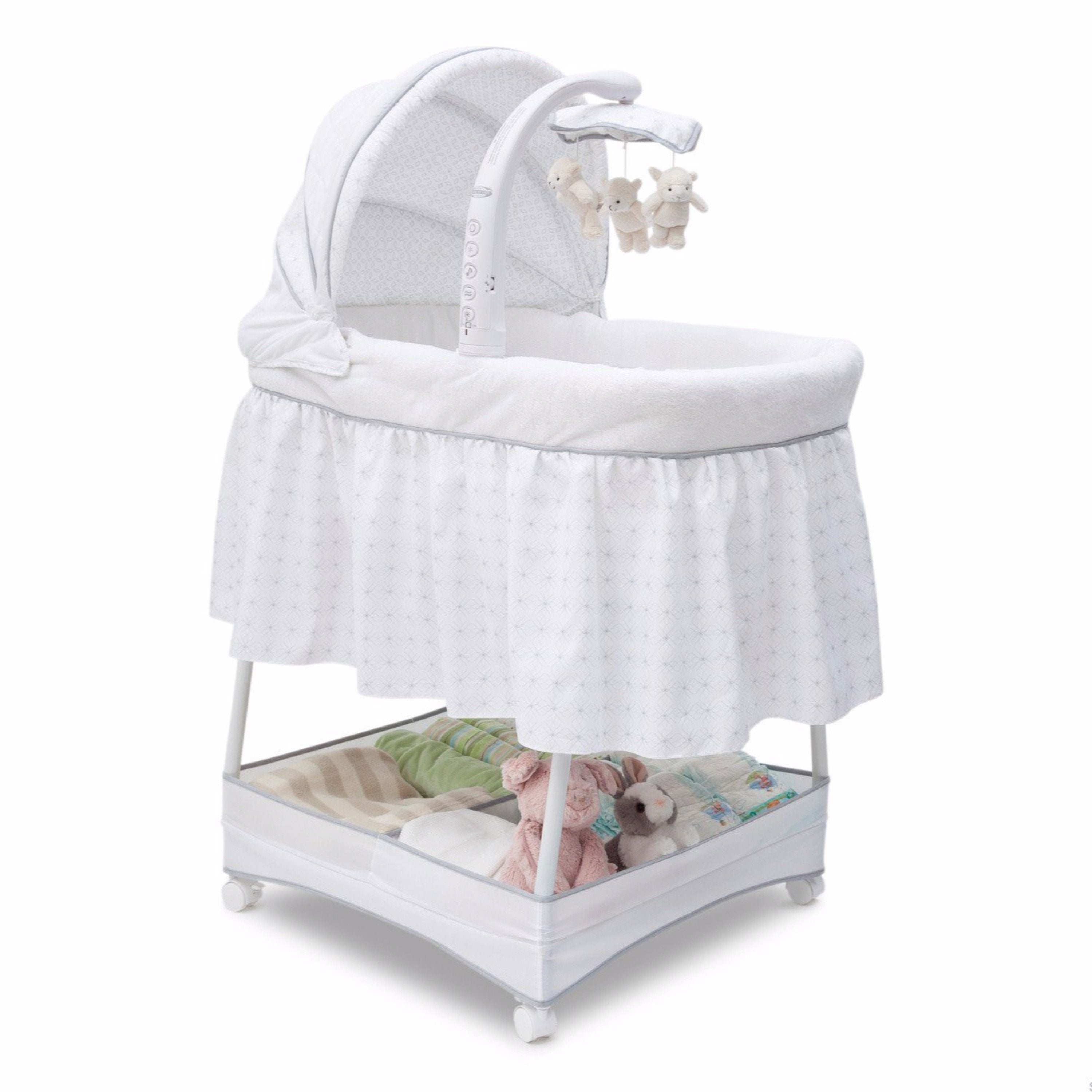 Slumber Time Elite Gliding Bassinet - Portable Baby Crib for Newborns & Infants - Smooth Rocking Motion for Better Sleep - Perfect for Nursery, Bedroom & Travel Use