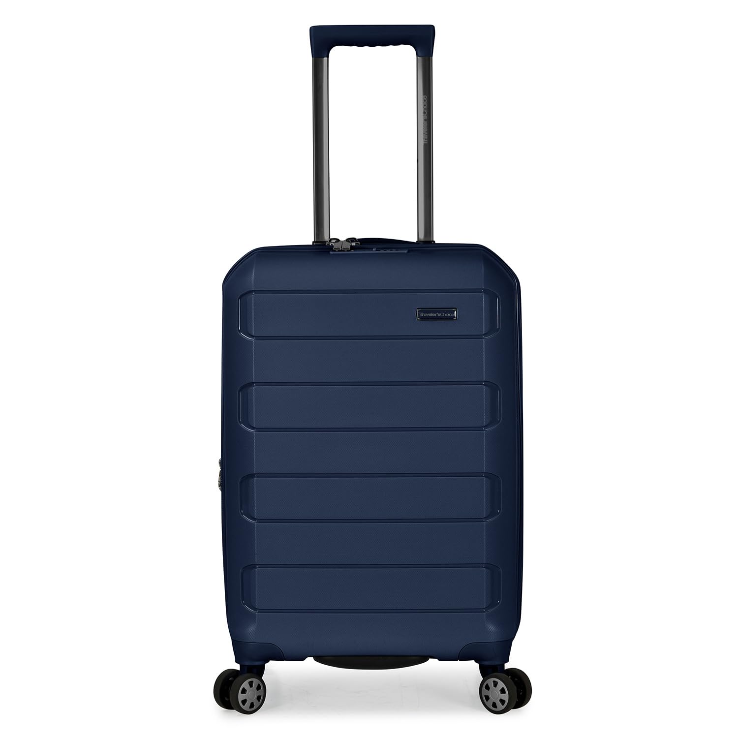 Traveler's Choice Pagosa Durable Expandable Hardshell Spinner Luggage - Navy Blue Carry On Suitcase for Air Travel & Business Trips