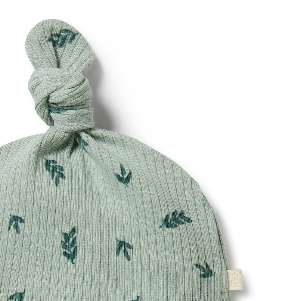 Falling Leaf Organic Rib Knot Hat for Women - Soft & Stylish Winter Beanie for Outdoor Activities, Hiking, and Casual Wear