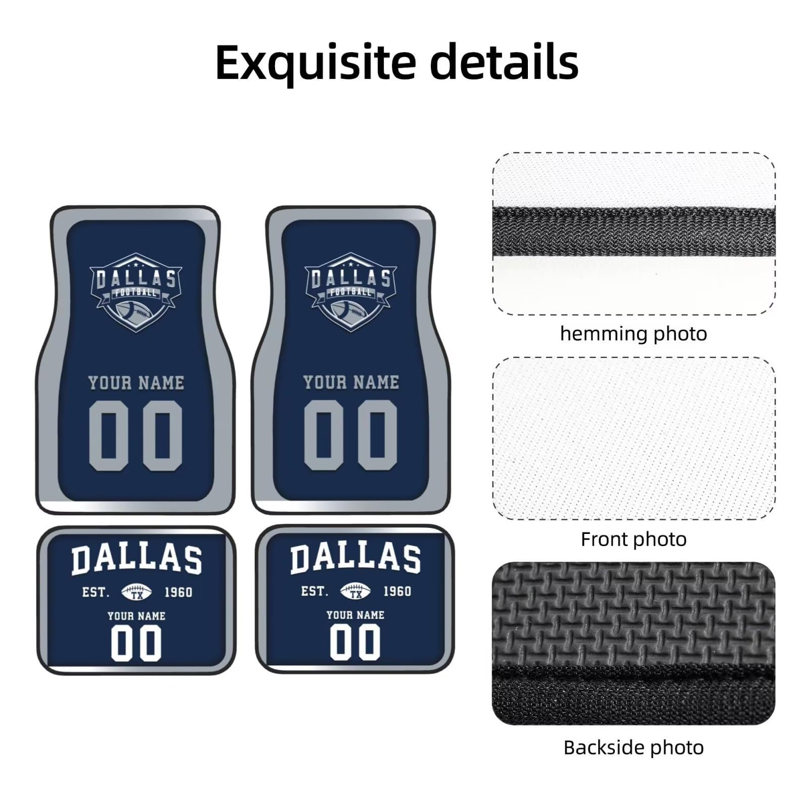 Custom Car Floor Mats with Personalized Name & Number - 4-Piece Set for Most Vehicles | Perfect Car Interior Accessories & Gift for Car Enthusiasts | Ideal for Daily Commuting, Road Trips & Car Shows