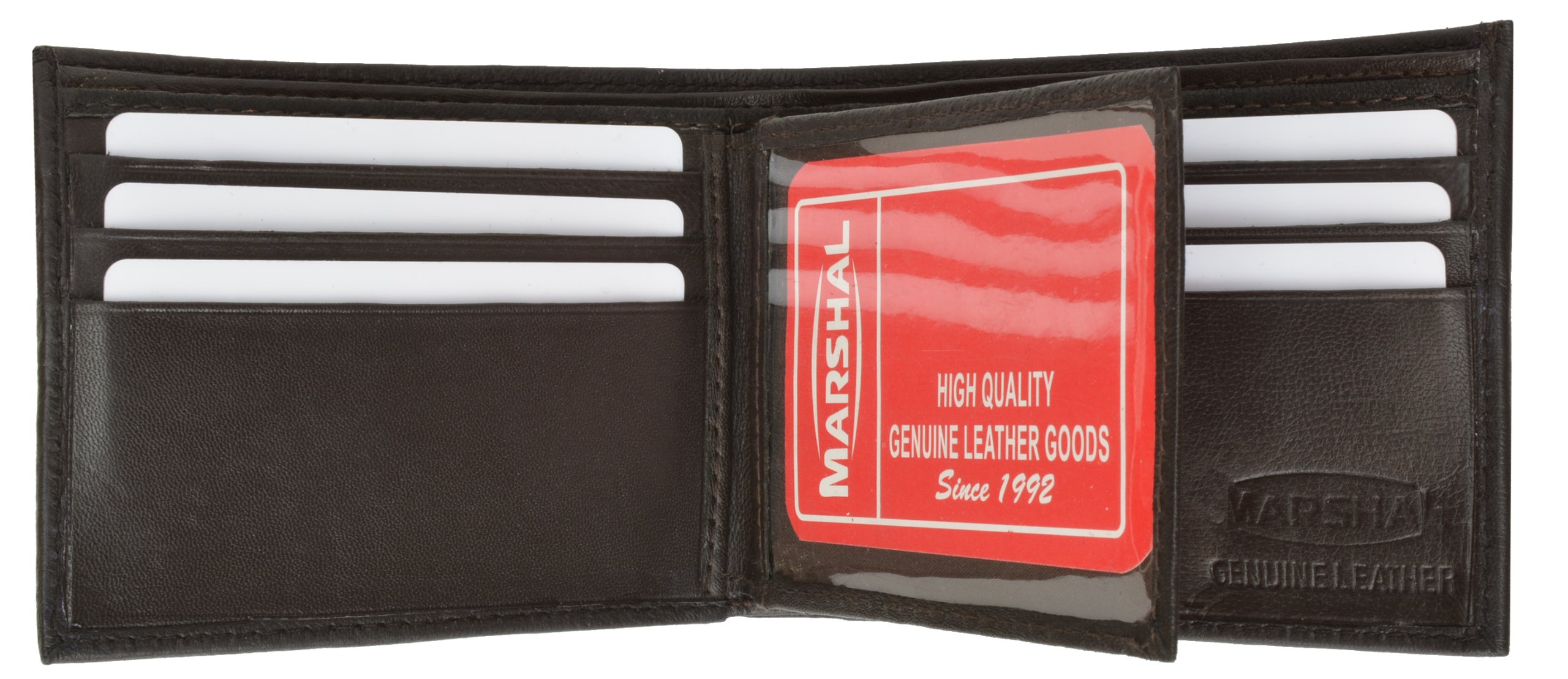 Genuine Leather Men's Wallet & Card Holder - Slim RFID Blocking Bifold Wallet for Men - Brown #1152 - Perfect for Everyday Use, Travel, and Business