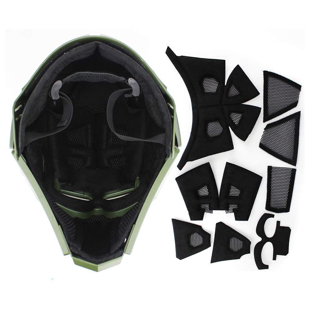 iMeshbean Full Face Protective Mask - Tactical Airsoft Helmet with 4 Pairs Visor Goggles for Hunting, Paintball, Cosplay & Movie Props | Perfect for Outdoor Sports, Military Simulation & Halloween Costumes