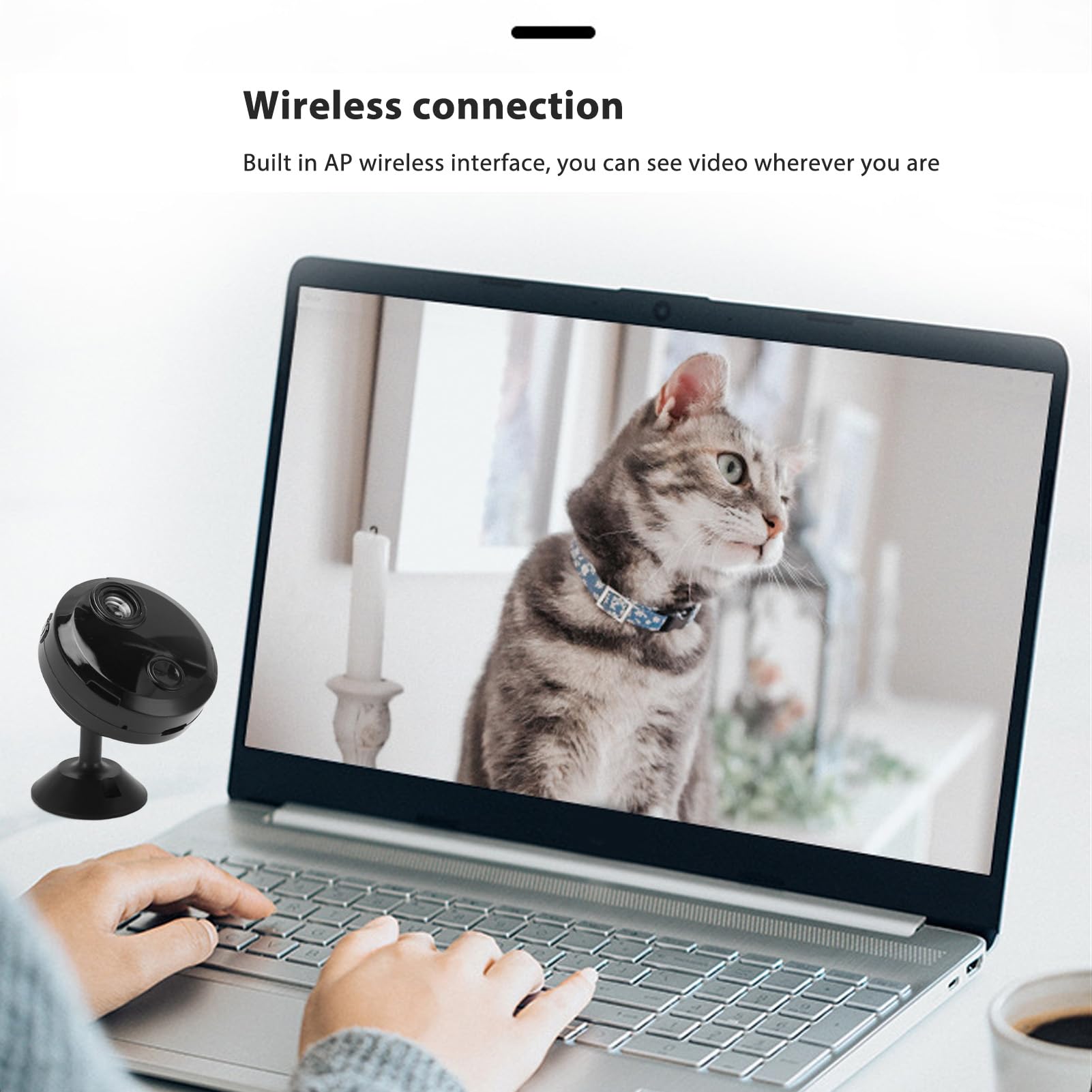 Mini WiFi Camera 1080P HD - Wireless Security Camera with Motion Detection & Night Vision, Compact 1.8 Inch Design for Home & Office Surveillance, Long Battery Life, Smart Alerts - Perfect for Indoor Monitoring, Baby/Pet Watching, and Property Protection