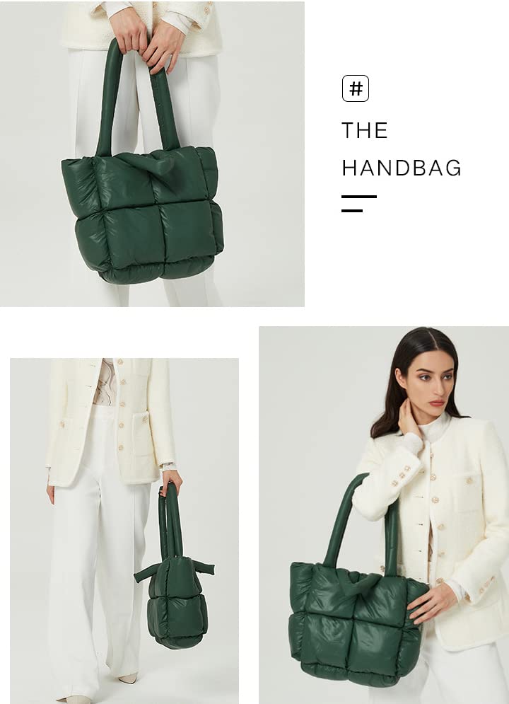 Women's Mini Quilted Puffer Shoulder Bag - Stylish Down Satchel Hobo Tote Purse for Everyday Use | Perfect for Work, Travel & Shopping in 2024