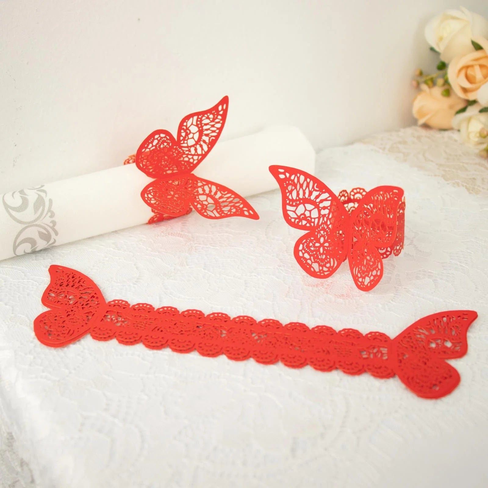 12 Pack Laser Cut 3D Butterfly Napkin Rings for Wedding, Party & Table Decor - Elegant DIY Paper Craft for Dinnerware & Home Decoration