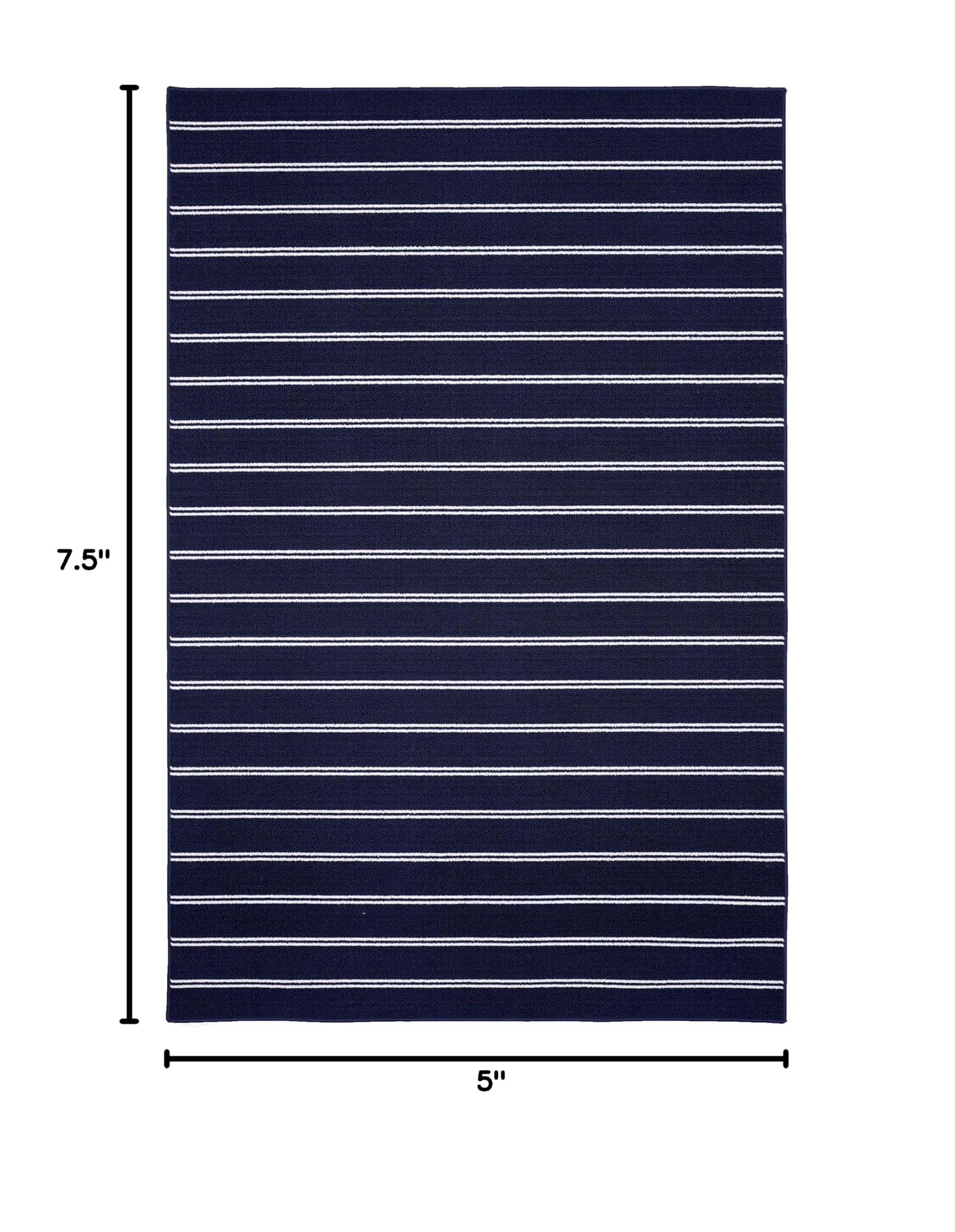 Garland Rug Avery Area Rug 5x7.5 ft Navy Blue - Soft Non-Slip Living Room Rug for Bedroom, Dining Room & Home Decor
