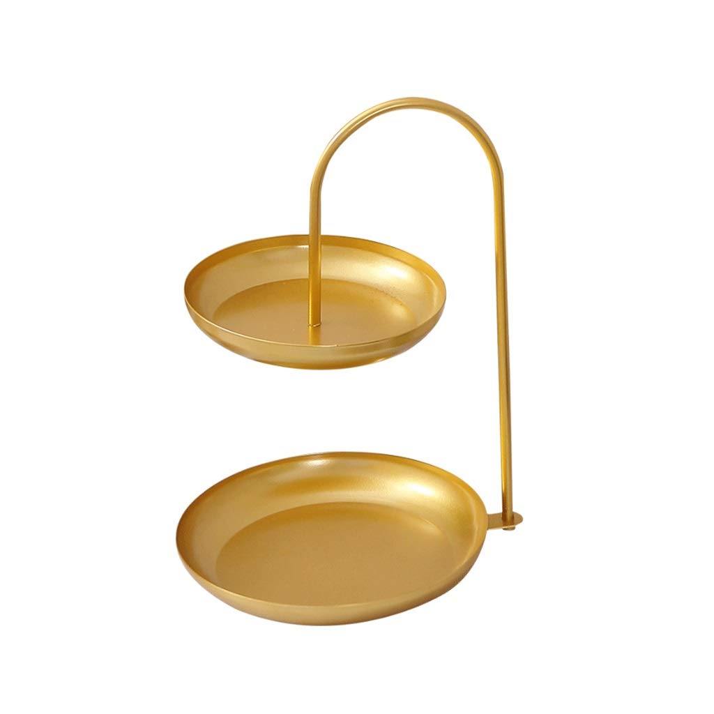 UXZDX CUJUX 2 Tier Cake Stand - Elegant Storage Tray for Afternoon Tea, Wedding Plates, Party Tableware & Bakeware - Sturdy Wrought Iron Snack & Fruit Holder with Debris Catcher - Perfect for Dessert Displays, Buffet Serving & Kitchen Organization