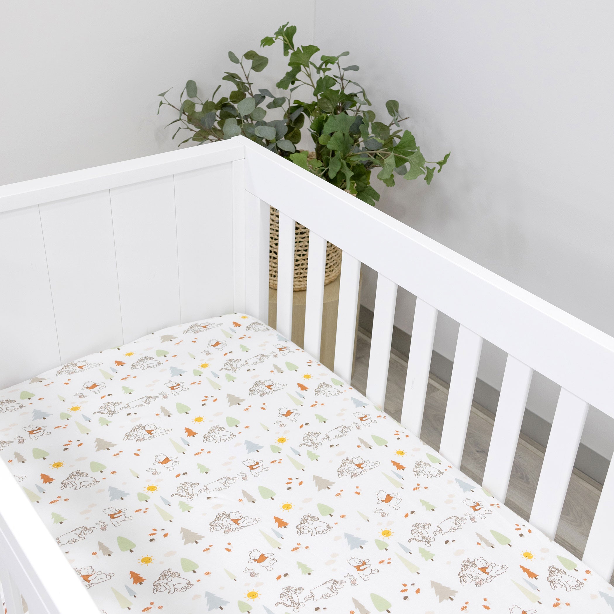 Disney Winnie the Pooh Jersey Knit Crib Fitted Sheet - Soft Baby Crib Sheet for Nursery, Toddler Bed, and Daycare Use