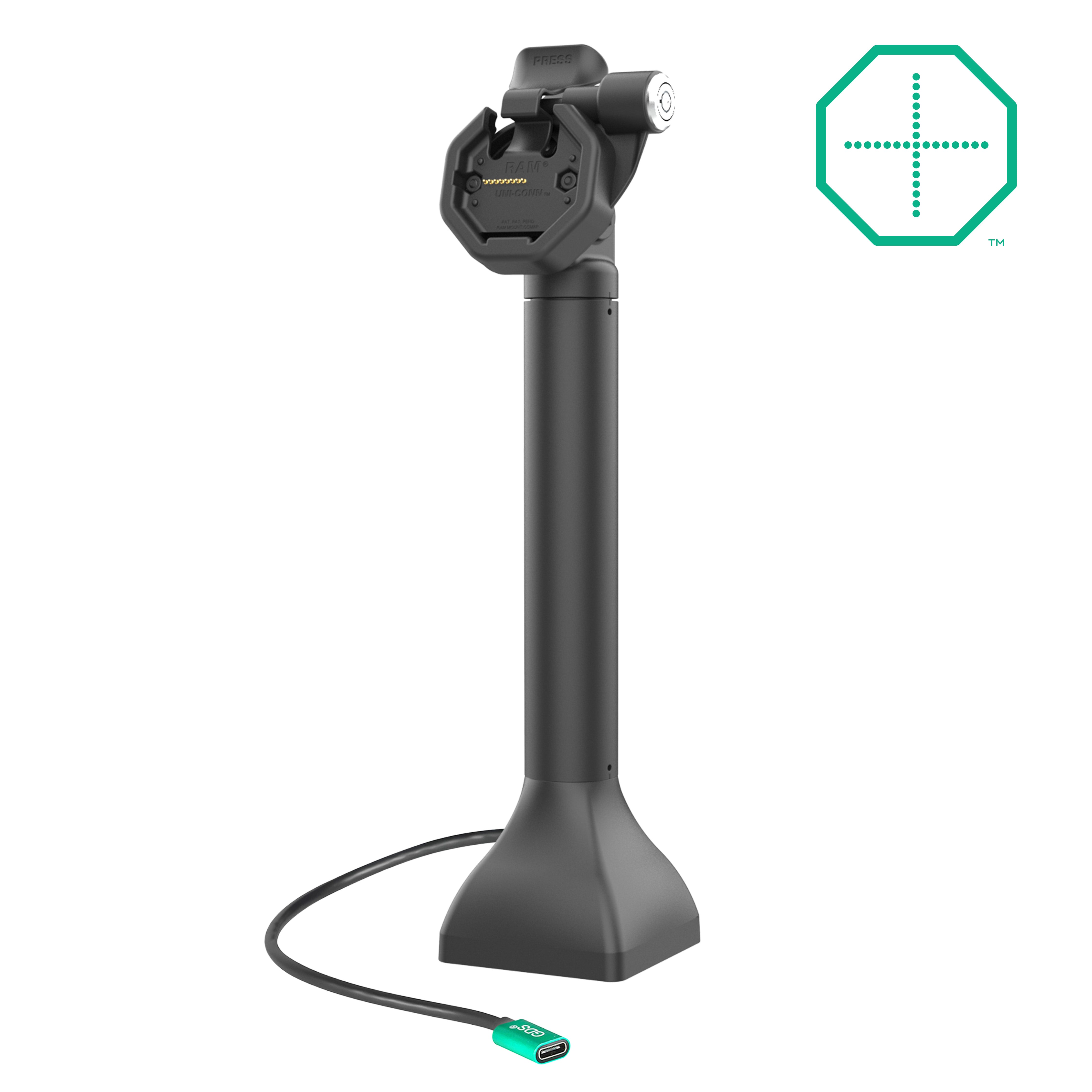 GDS® Uni Conn™ 14-Port Locking Pedestal Dock with USB-C & Power Delivery | RAM GDS DOCKLR D11 14 U3C | Ideal for Office Workstations, Conference Rooms & Multi-Device Setups