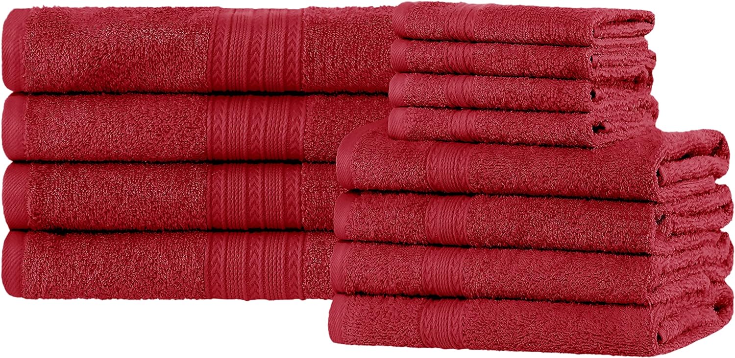 Premium 12-Piece Organic Cotton Towel Set | Soft, Eco-Friendly & Absorbent Bath Towels for Spa, Gym & Home Use