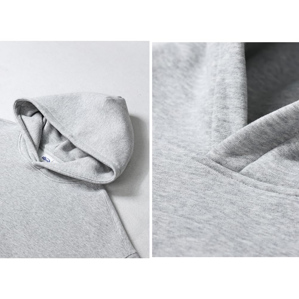 VFIVE UNFOUR 350gsm Thick Cotton Lined Hoodies for Men & Women - Winter Oversized Blank Pullover Sweatshirt - Warm Fleece Lined Hooded Sweatshirt for Cold Weather, Gym, Outdoor Activities