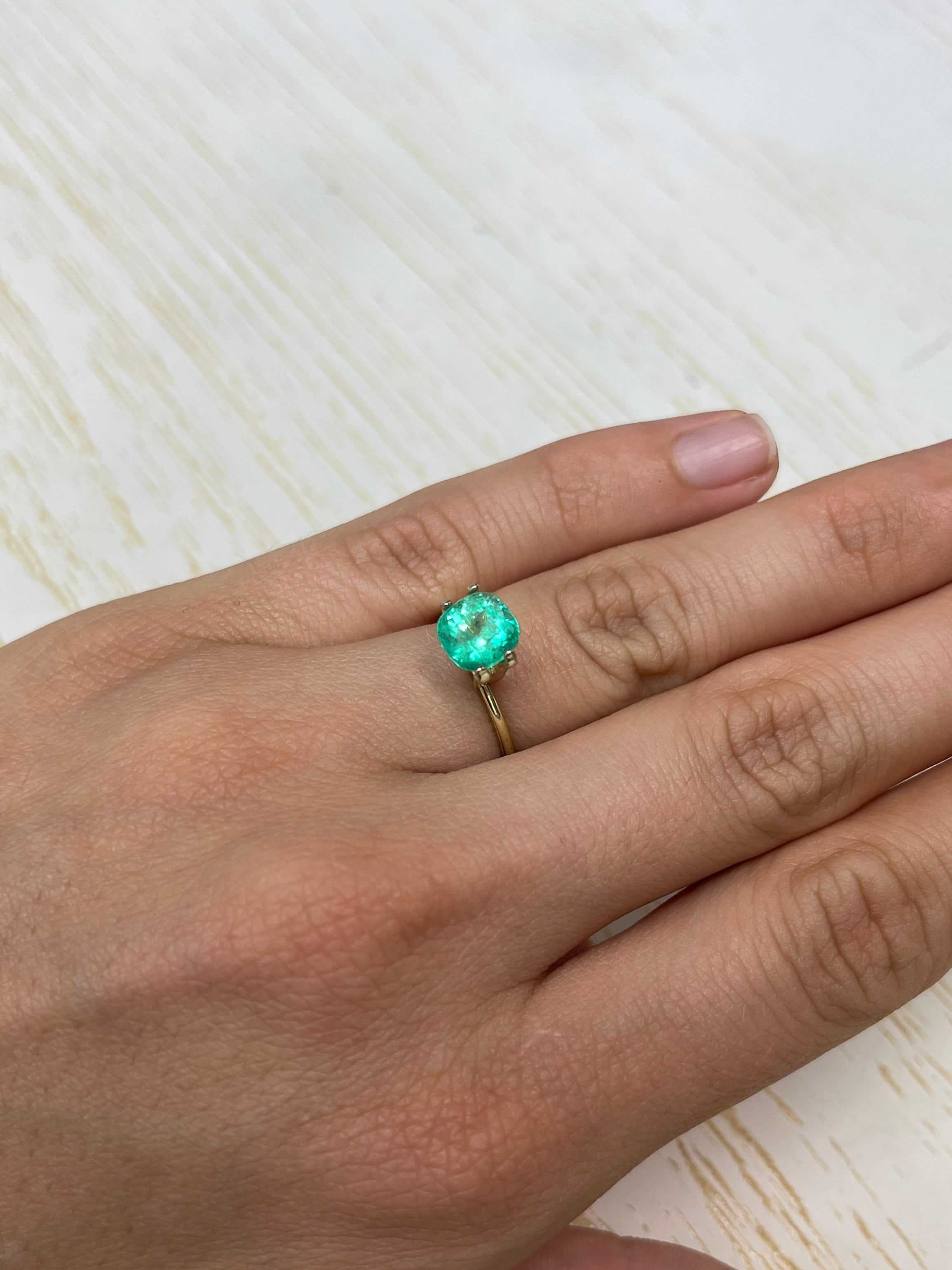 2.11 Carat Medium Green Natural Loose Colombian Emerald Cushion Cut 7.4x7.2mm - Perfect for Engagement Rings, Fine Jewelry & Collector's Gemstones