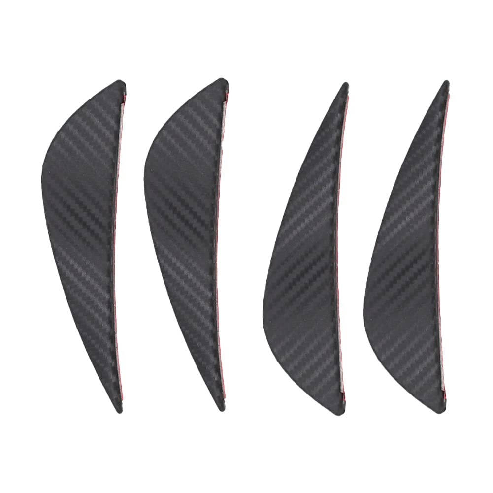 Zcargel Universal Carbon Fiber Front Bumper Spoiler Canards, Air Knife, Crash Plate, Lip Chin Spoiler, Splitter, Wrap Angle Protector for Enhanced Aerodynamics and Style in Racing & Street Driving