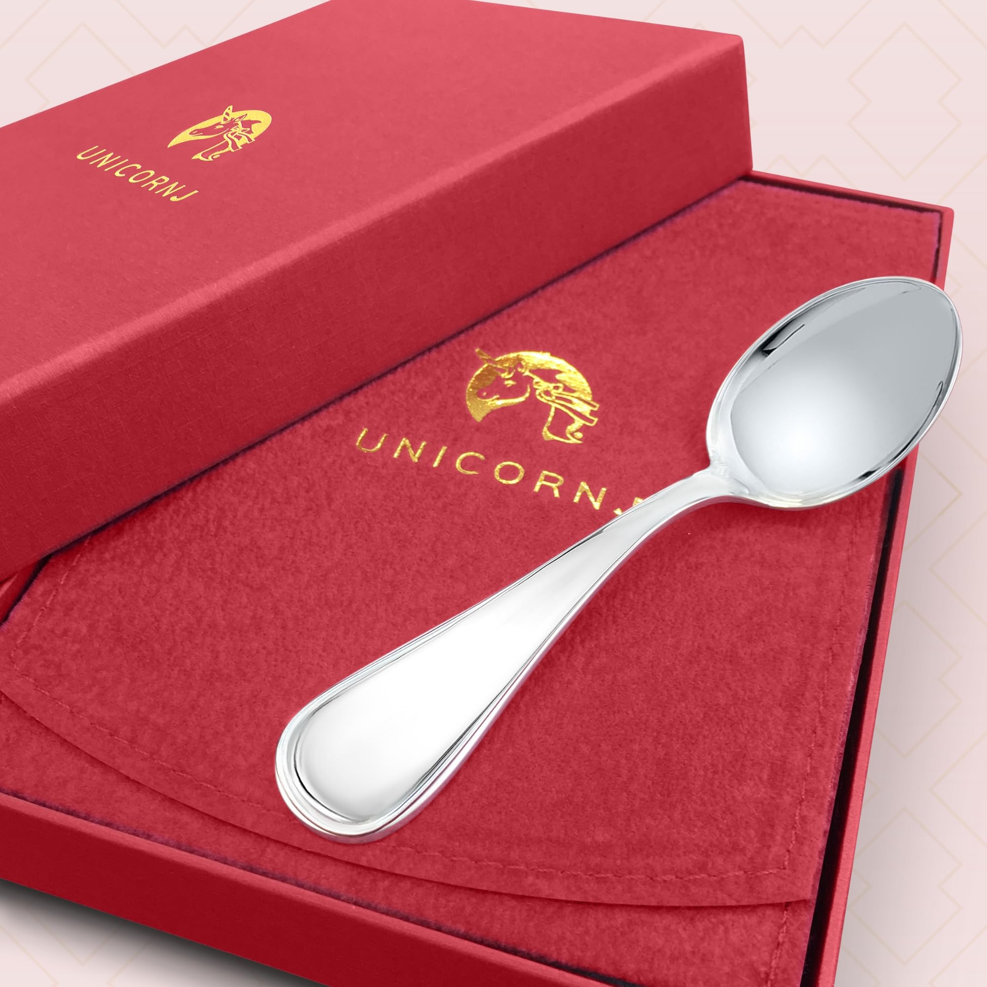 Sterling Silver Baby Spoon and Fork Set - Engravable Personalized Gift for Newborns | Elegant Keepsake with Gift Box | Perfect for Christening, Baby Showers & 1st Birthday | Handcrafted in Italy
