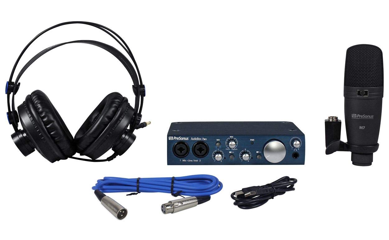 Presonus Audiobox USB 96 Audio Interface with Condenser Microphone & Headphones - Complete ASMR Recording & Streaming Kit for Podcasting, Music Production & Live Streaming