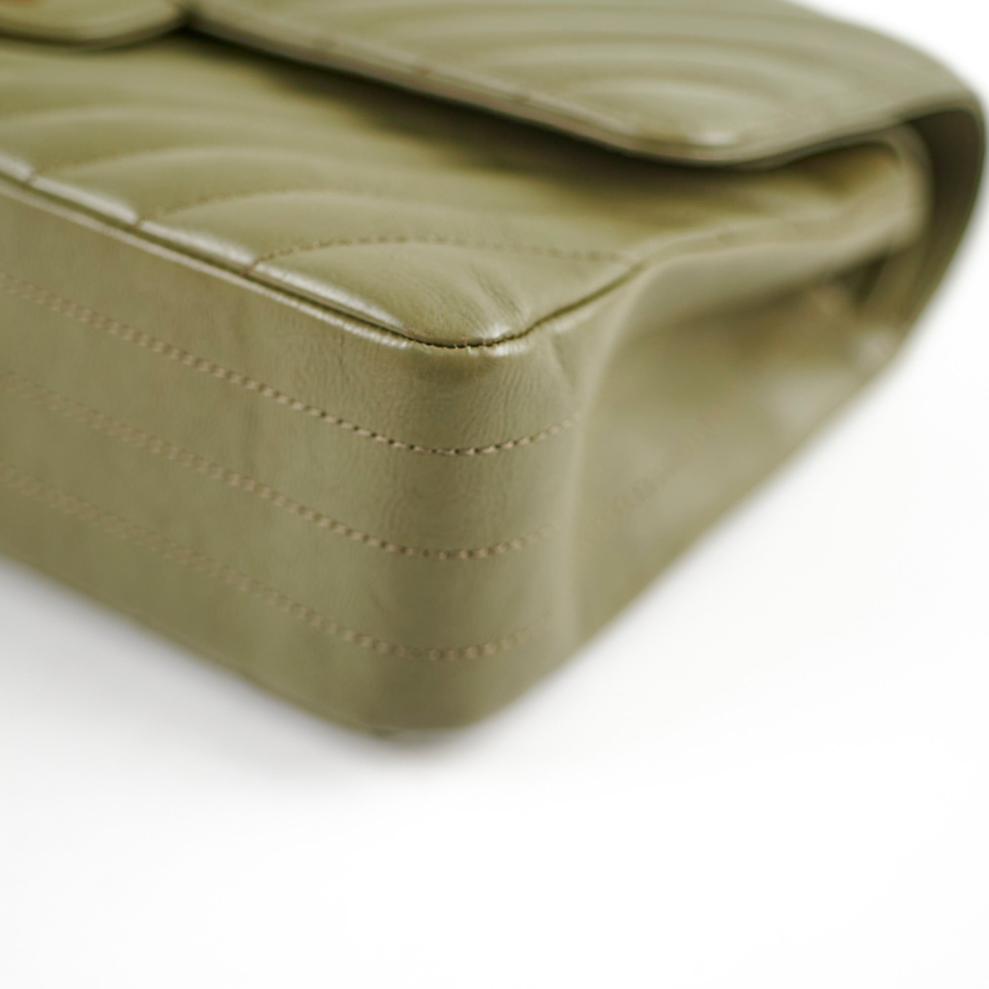 Chanel Chevron M/L Classic Flap Bag in Khaki - Luxury Designer Handbag for Women | Perfect for Work, Evening Events & Special Occasions