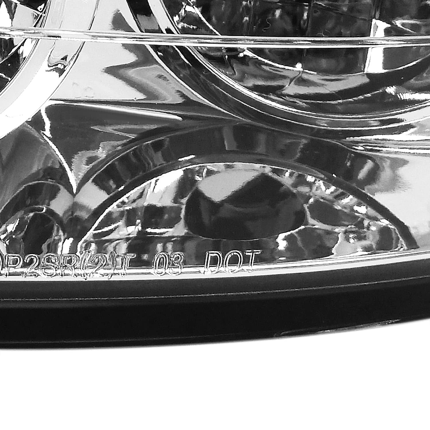 Spec-D Tuning Chrome Housing Clear Lens Tail Lights for 2006-2011 Honda Civic Sedan 4 Door - Left & Right Pair Assembly - Upgrade Your Car's Rear Style for Night Driving & Enhanced Visibility